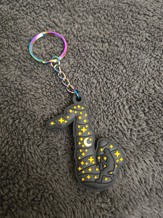 Starry Night Sax PVC Keychain