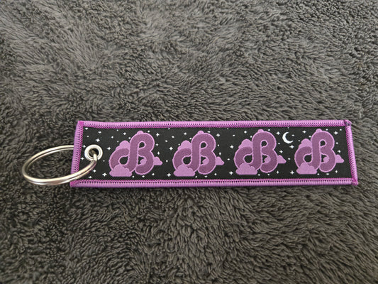 Purple Clouds Flight Tag Keychain