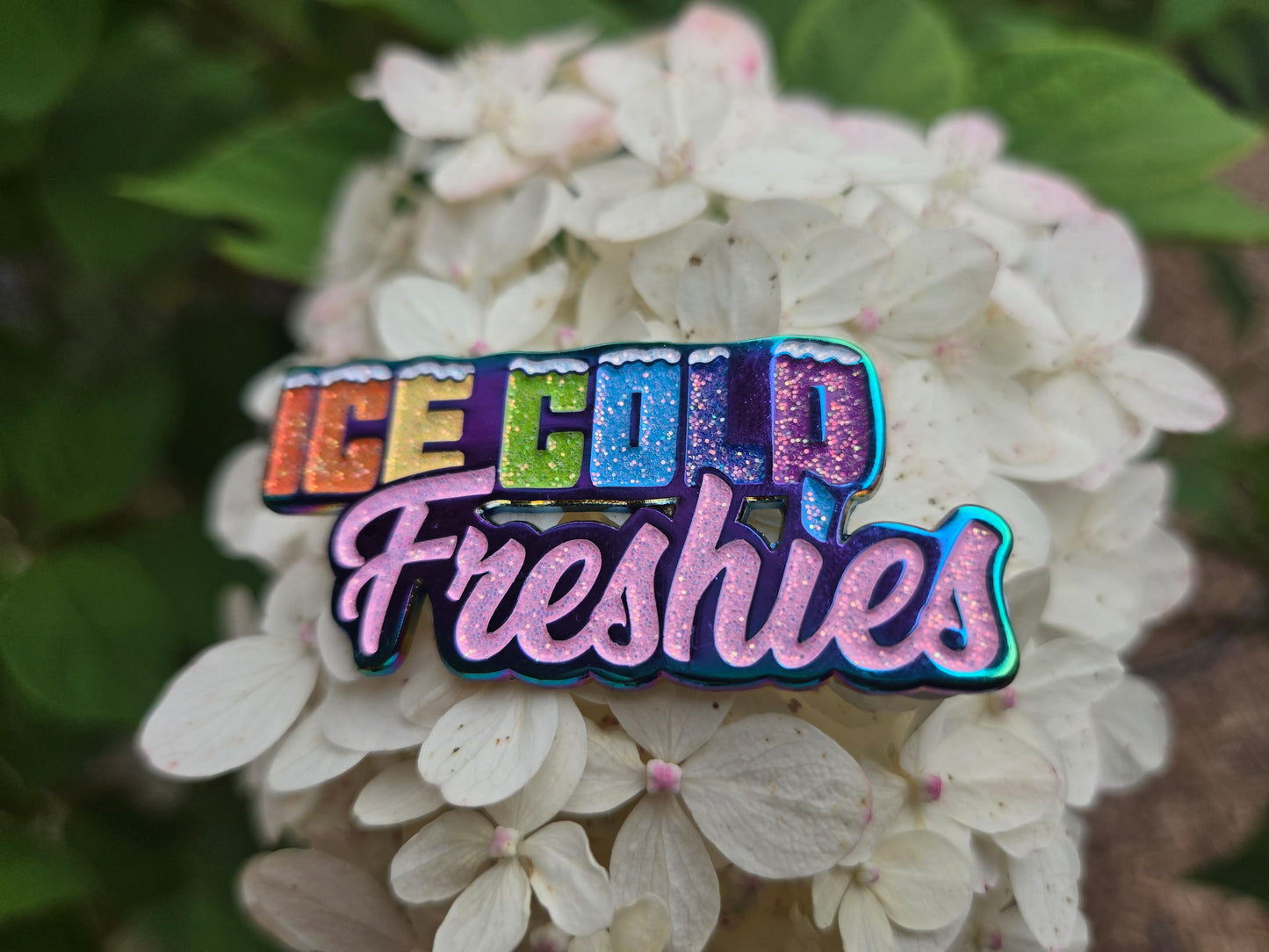 Ice Cold Freshies Logo Pin - Rainbow