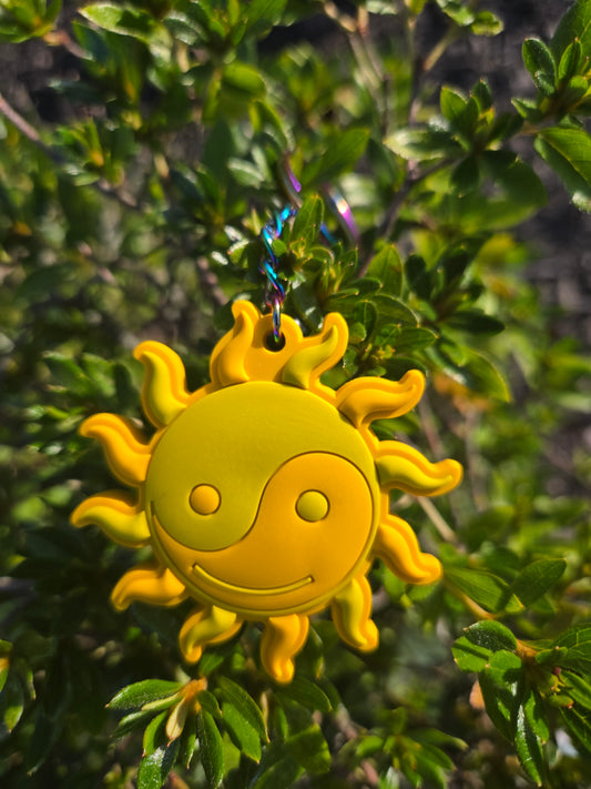 Smiley Sun PVC Keychain