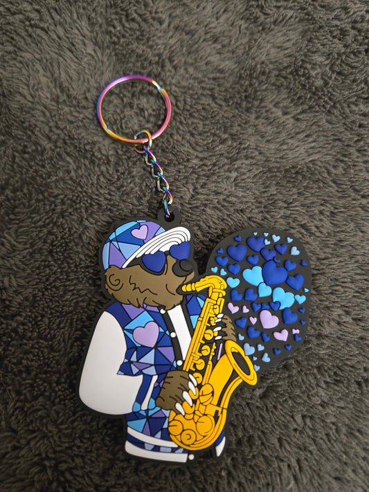 SLSL Funky Bear PVC Keychain (blue)